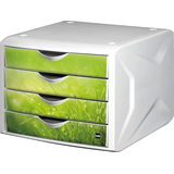 Artikelbild 1 für helit Schubladenbox the chameleon grün H6129650, DIN A4 mit 4 Schubladen, 1 St., Artikelnummer 381172