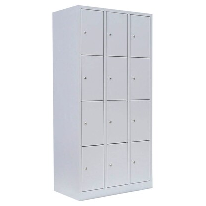 Artikelbild für LÜLLMANN Schließfachschrank lichtgrau 520430, 12 Schließfächer 88,5 x 50,0 x 180,0 cm, Artikelnummer 831026