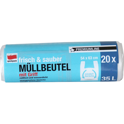 Artikelbild für quickpack Müllbeutel frisch & sauber 35,0 l transparent, 20 St., Artikelnummer 149037
