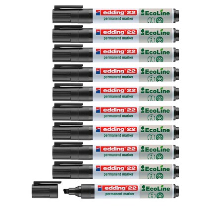 Artikelbild für edding 22 EcoLine Permanentmarker schwarz 1,0 - 5,0 mm, 10 St., Artikelnummer 345264