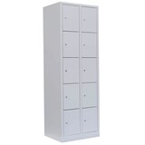 Artikelbild 1 für LÜLLMANN Schließfachschrank lichtgrau 520520, 10 Schließfächer 60,0 x 50,0 x 180,0 cm, Artikelnummer 831038