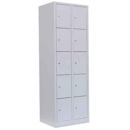 Artikelbild für LÜLLMANN Schließfachschrank lichtgrau 520520, 10 Schließfächer 60,0 x 50,0 x 180,0 cm, Artikelnummer 831038