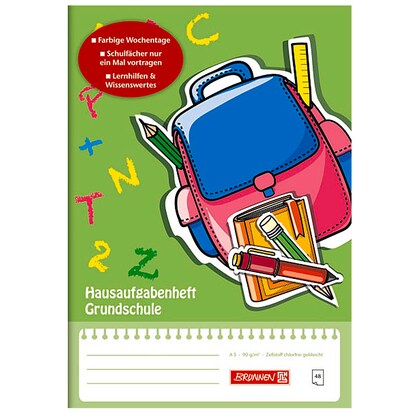 Artikelbild 3 für BRUNNEN Hausaufgabenheft Grundschule liniert DIN A5 ohne Rand, 48 Blatt, 1 St., Artikelnummer 775504