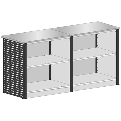 Artikelbild für SCHULTE Thekenmodul-Set MULTIplus gerade, ohne Arbeitsplatte, schwarz, lichtgrau 211,2 x 78,0 x 103,5 cm, Artikelnummer 627319