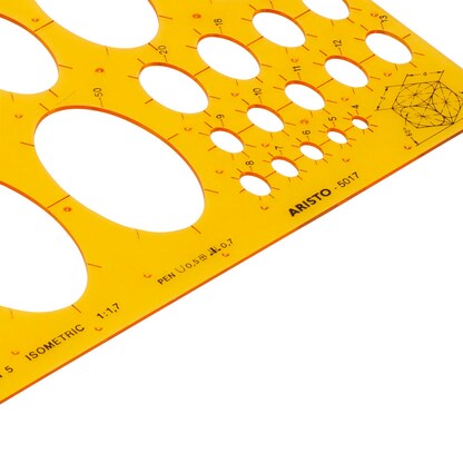 Artikelbild 3 für ARISTO Zeichenschablone ISOMETRIC orange, Artikelnummer 143978