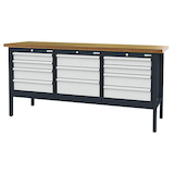 Artikelbild 1 für Simplaflex® Systemeinrichter Werkbank C-Line anthrazit, RAL 7016, lichtgrau, RAL 7035 11 Schubladen 200,0 x 60,0 x 96,0 cm, Artikelnummer 683999