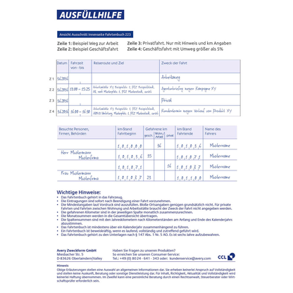 Artikelbild 4 für AVERY Zweckform Fahrtenbuch, Pkw mit Jahresabrechnung Formularbuch 223, 1 St., Artikelnummer 420331