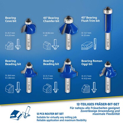 Artikelbild 7 für S&R Fräser-Set 12-teilig, Artikelnummer 316319