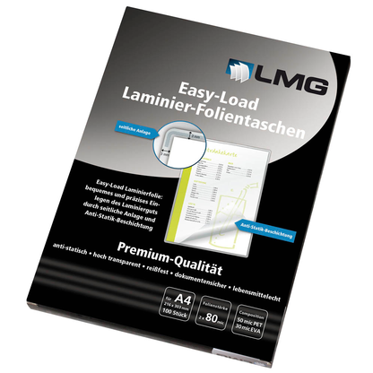 Artikelbild 2 für LMG Easy Load Laminierfolien glänzend für A4 80 micron, 100 St., Artikelnummer 396671