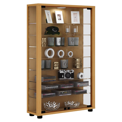 Artikelbild für VCM my home Lumo Mini Vitrine buche 8 Fachböden mit Beleuchtung, Artikelnummer 781359