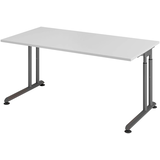 Artikelbild 1 für HAMMERBACHER ZS16 höhenverstellbarer Schreibtisch lichtgrau rechteckig, C-Fuß-Gestell grau 160,0 x 80,0 cm, Artikelnummer 992368