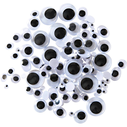 Artikelbild 2 für folia Wackelaugen weiß selbstklebend sortiert Ø unterschiedlich mm, 100 St., Artikelnummer 355523