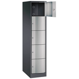 Artikelbild 1 für CP Schließfachschrank Resisto schwarzgrau, weißaluminium 8570-173 S10008, 5 Schließfächer 39,6 x 64,0 x 195,0 cm, Artikelnummer 985796