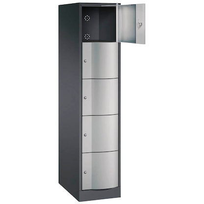 Artikelbild für CP Schließfachschrank Resisto schwarzgrau, weißaluminium 8570-173 S10008, 5 Schließfächer 39,6 x 64,0 x 195,0 cm, Artikelnummer 985796