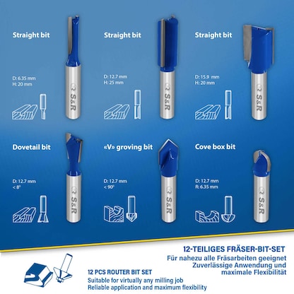 Artikelbild 8 für S&R Fräser-Set 12-teilig, Artikelnummer 316319