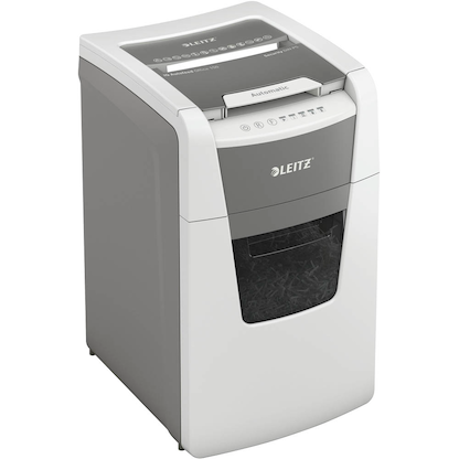 Artikelbild für LEITZ IQ Autofeed Small Office 150 Aktenvernichter mit Partikelschnitt P-5, 2 x 15 mm, bis 150 Blatt, weiß, Artikelnummer 267304