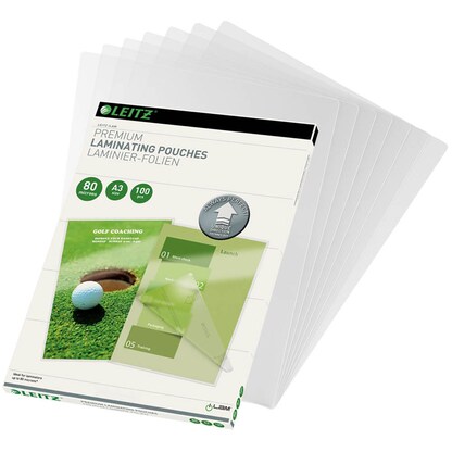 Artikelbild für LEITZ UDT Laminierfolien glänzend für A3 80 micron, 100 St., Artikelnummer 570572