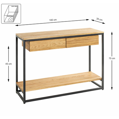 Artikelbild 2 für HAKU Möbel Konsolentisch rechteckig Massivholz eiche 100,0 x 35,0 x 75,0 cm, 1 St., Artikelnummer 340199