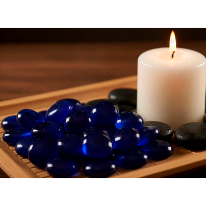 Artikelbild 4 für GLOREX Muggelsteine blau Glasnuggets Ø 20,0 mm, 200,0 g, 1 Pack, Artikelnummer 732087