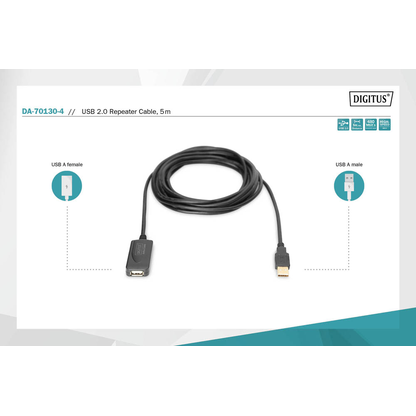 Artikelbild 7 für DIGITUS USB 2.0 USB-Kabel DA-70130-4 5,0 m schwarz, 1 St., Artikelnummer 468726