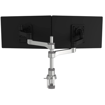 Artikelbild 2 für r-go Monitor-Halterung Zepher 4 C2 Twin silber, schwarz für 2 Monitore, Tischklemme, Tischbohrung, Artikelnummer 244073