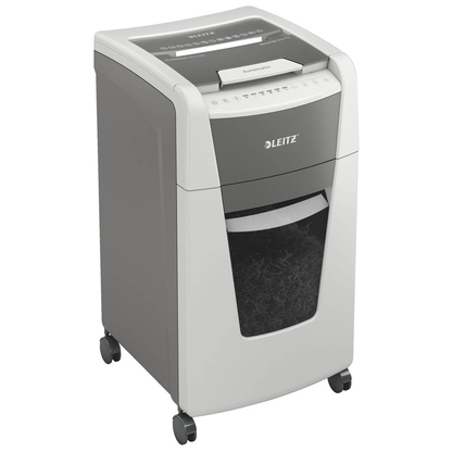 Artikelbild für LEITZ IQ Autofeed Small Office 300 Aktenvernichter mit Partikelschnitt P-5, 2 x 15 mm, bis 300 Blatt, weiß, Artikelnummer 267332