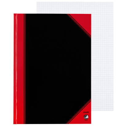 Artikelbild 2 für Bantex Notizbuch Chinakladde DIN A4 kariert, schwarz/rot Hardcover 192 Seiten, 1 St., Artikelnummer 429314