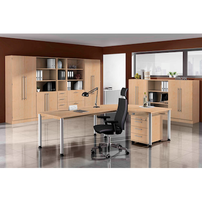 Artikelbild 4 für HAMMERBACHER Vitrine Orbis Vitrine ahorn 4 Fachböden, Artikelnummer 373985