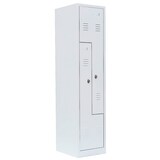 Artikelbild 1 für LÜLLMANN Z-Spind signalweiß 525107, 2 Schließfächer 41,5 x 50,0 x 180,0 cm, Artikelnummer 186336