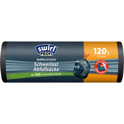 Artikelbild für swirl® Schwerlastsäcke PROFI 4639 120,0 l schwarz, 12 St., Artikelnummer 338758