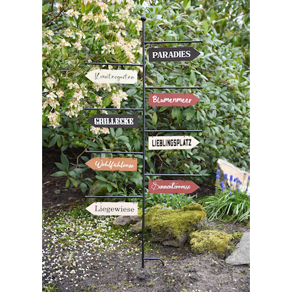 Artikelbild 5 für Garden Pleasure Gartendeko PARADIES Metall bunt Wegweiser: rechteckig 23,5×6,0×0,1 cm (LxBxH) 54,0 x 125,0 cm, 1 St., Artikelnummer 544043