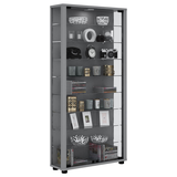 Artikelbild 1 für VCM my home Lumo Maxi Vitrine silber 8 Fachböden mit Beleuchtung, Artikelnummer 781031