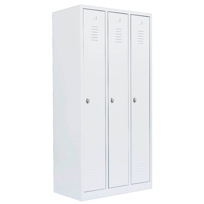 Artikelbild für LÜLLMANN Spind signalweiß 510137, 3 Schließfächer 88,5 x 50,0 x 180,0 cm, Artikelnummer 186377