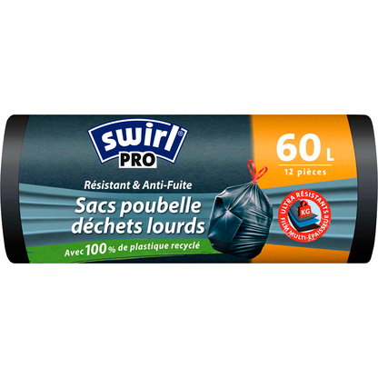 Artikelbild für swirl® Schwerlastsäcke PROFI 1183 60,0 l schwarz, 12 St., Artikelnummer 338826