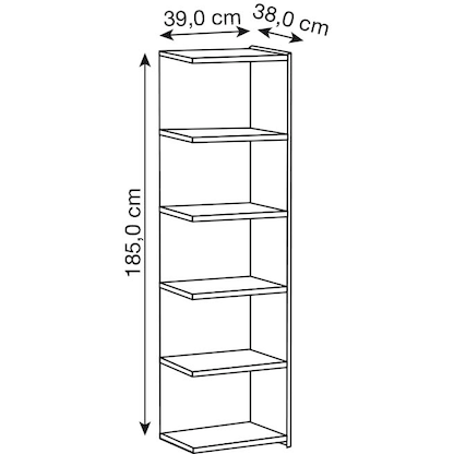 Artikelbild 2 für Kerkmann Aktenregal Lago weiß 39,0 x 38,0 x 185,0 cm, 1 St., Artikelnummer 388173