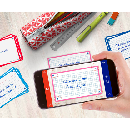 Artikelbild 3 für OXFORD Karteikarten FLASH 2.0 DIN A7 weiß, fuchsia kariert, 80 St., Artikelnummer 371269