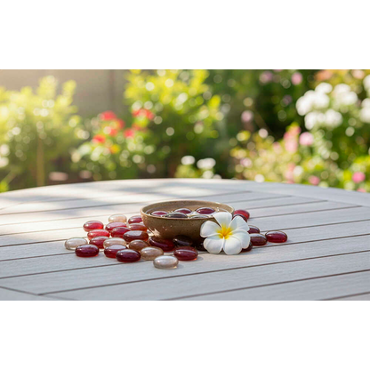 Artikelbild 4 für GLOREX Muggelsteine rot, braun, transparent Glasnuggets Ø 20,00 mm, 200,0 g, 1 Pack, Artikelnummer 732168