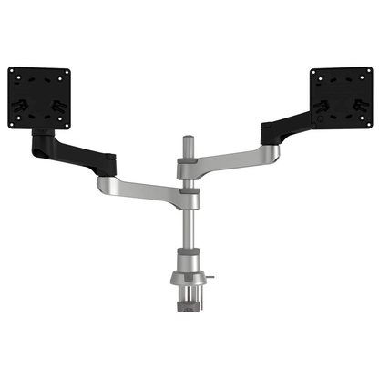 Artikelbild 3 für r-go Monitor-Halterung Zepher 4 C2 Twin silber, schwarz für 2 Monitore, Tischklemme, Tischbohrung, Artikelnummer 244073
