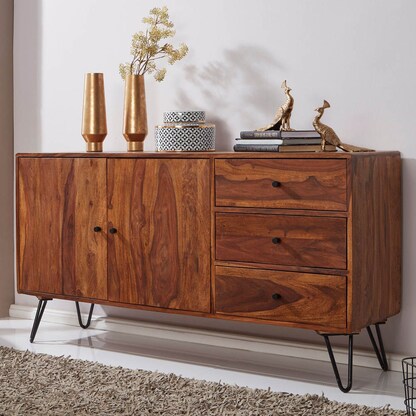 Artikelbild 6 für WOHNLING Sideboard, WL5.629 sheesham 145,0 x 40,0 x 75,0 cm, 1 St., Artikelnummer 540801