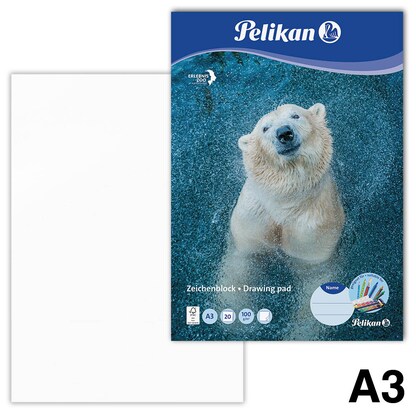Artikelbild für Pelikan Zeichenblock Zoo DIN A3 100 g/qm, 20 Blatt, 1 Block, Artikelnummer 612958