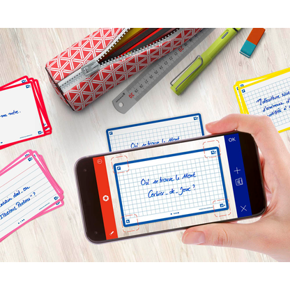 Artikelbild 4 für OXFORD Karteikarten FLASH 2.0 DIN A7 weiß, blau kariert, 80 St., Artikelnummer 371276