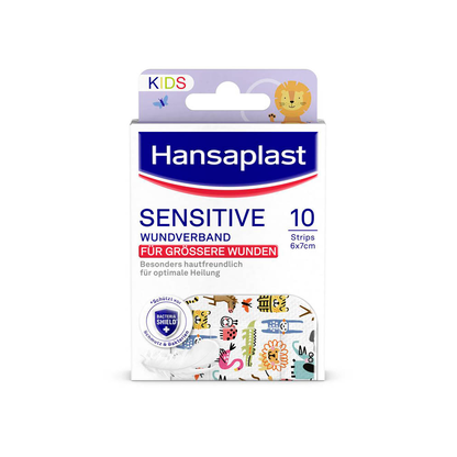Artikelbild für Hansaplast Wundverband Pflaster SENSITIVE KIDS 48709 bunt 60 x 70 mm, 10 St., Artikelnummer 577373