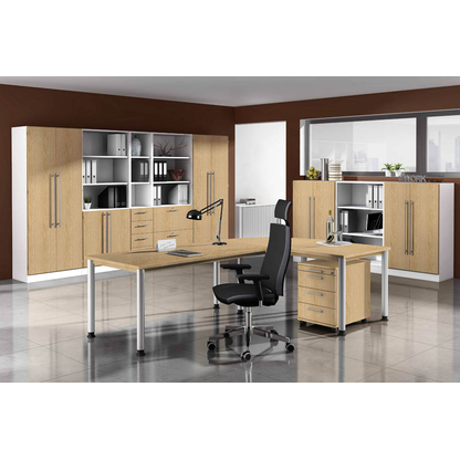 Artikelbild 5 für HAMMERBACHER Regalschrank Orbis, V7600/W/E/RE weiß, eiche 40,6 x 42,0 x 200,4 cm, 1 St., Artikelnummer 636744