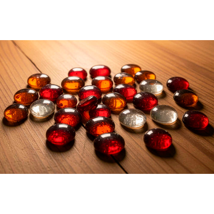 Artikelbild 5 für GLOREX Muggelsteine rot, braun, transparent Glasnuggets Ø 20,00 mm, 200,0 g, 1 Pack, Artikelnummer 732168