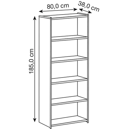 Artikelbild 2 für Kerkmann Aktenregal Lago weiß 80,0 x 38,0 x 185,0 cm, 1 St., Artikelnummer 388207