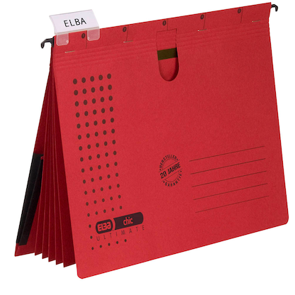 Artikelbild für ELBA Personalhefter chic ULTIMATE Karton rot DIN A4 5x kaufmännische Heftung, 5 St., Artikelnummer 796284