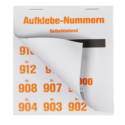 Artikelbild 3 für WOLF & APPENZELLER Klebenummern Zahlen, orange 20,0 x 24,0 mm, 100 Etiketten, Artikelnummer 241067