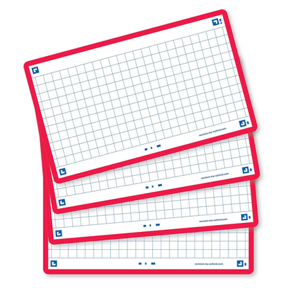Artikelbild 3 für OXFORD Karteikarten FLASH 2.0 DIN A7 weiß, rot kariert, 80 St., Artikelnummer 371459