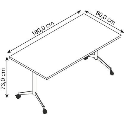 Artikelbild 2 für Quadrifoglio Mehrzwecktisch Pop-up weiß, dunkelgrau rechteckig, T-Fuß-Gestell grau, 160,0 x 80,0 x 74,0 cm, Artikelnummer 279853