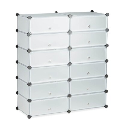 Artikelbild für relaxdays Schuhschrank, 10021979_50 transparent 12 Fachböden 94,0 x 37,0 x 108,0 cm, Artikelnummer 451082